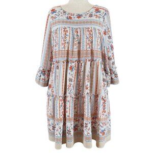 VIOLET WEEKEND FLORAL MIDI DRESS, SIZE XL